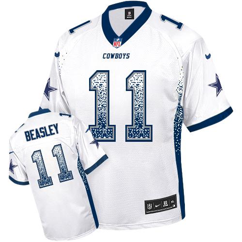 Nike Cowboys #11 Cole Beasley White Men's Stitched NFL Elite Drift Fashion Jersey - Click Image to Close